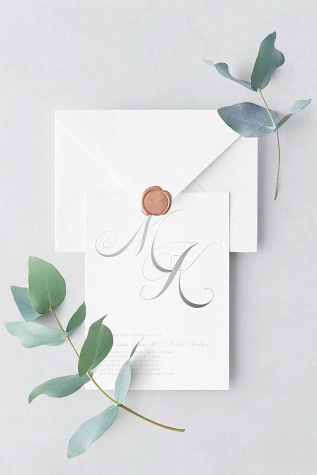 CONVITE 4 – Convite de casamento simples e clássico, da letra manuscrita ao fechamento com lacre de cera.