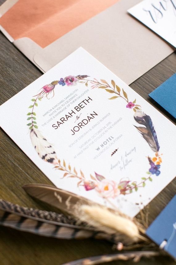 CONVITE 9 – Para um casamento cheio de elementos naturais, um convite na mesma linha.